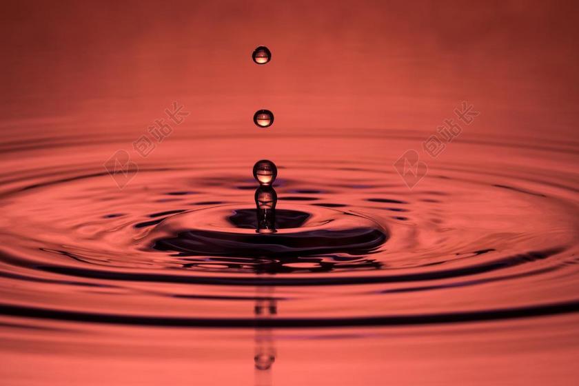 水滴泛起涟漪特写背景图片