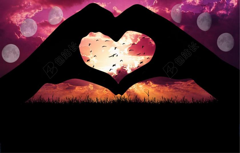 设计创意爱情新型手势背景图片