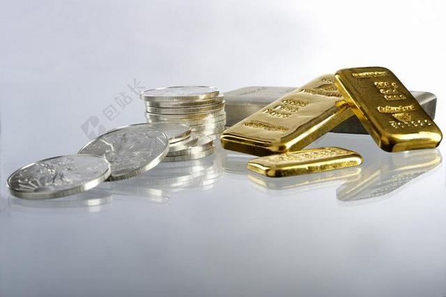 黄金钱银元昂贵交易背景图片
