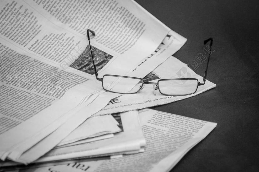 报纸信息新闻眼镜背景图片