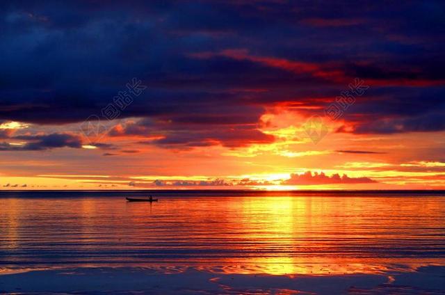 日落 KEI群岛 自然风光 海 自然旅游 海滩 太阳 云