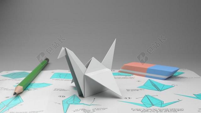折纸 起重机 铅笔纸 胶 纸 折叠 灰色 搅拌机 合成图像