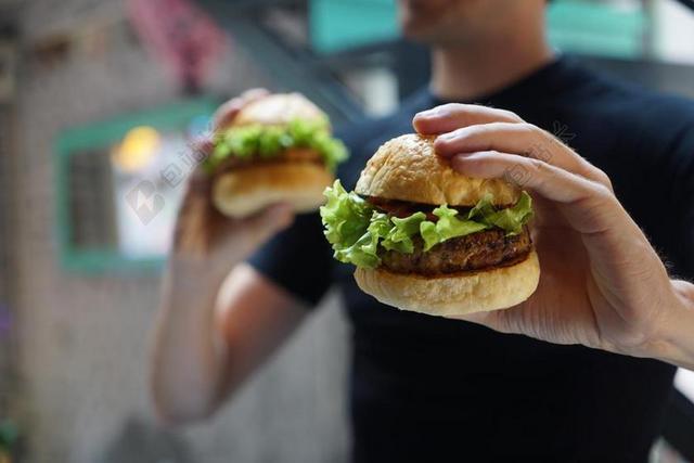 汉堡素食美味肉丸子烘焙快餐背景图片