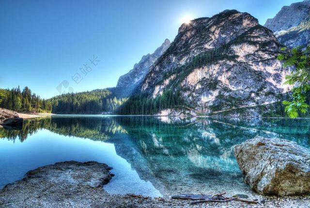湖 BERGSEE 山下湖 山 性质 HDR 反射 镜像