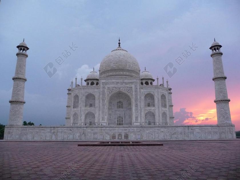 泰姬陵 印度 日落