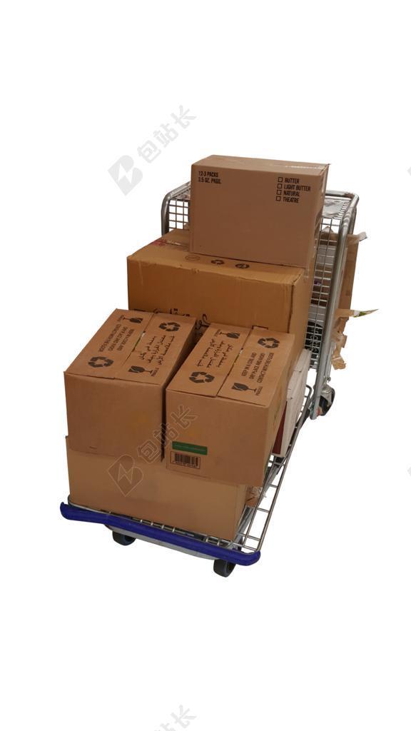 手推车 盒 移动 PNG 传递 包 纸板 货运 包裹 货物