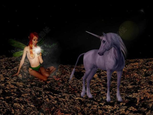 独角兽 神秘生物 幻想 夜