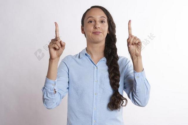 指点 手指 女子 手指指向 手 点 方向 手势 指着手指