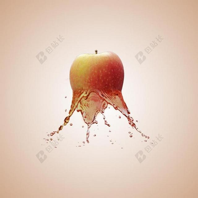 苹果 分散 水 影响 飞溅 水溅 一滴水 PHOTOSHOP
