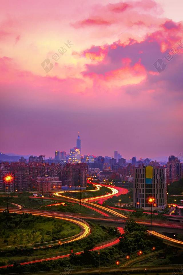 汐止 台北 台灣 夕陽 天空 雲彩 黃昏 落日 霞光 晚霞