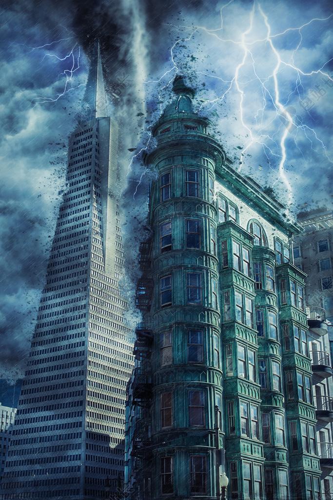 风暴 销毁 灾难 天气 自然 损害 下降 环境