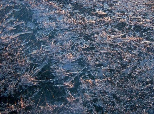 纹理 冰 冬季 模式 水晶 背景 模板 表面 湖 宏