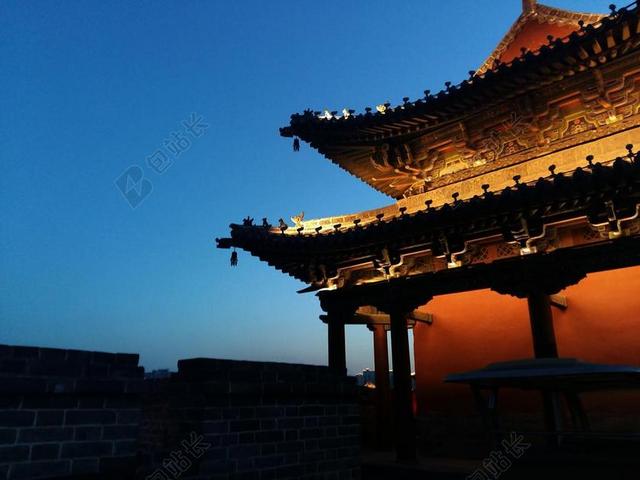 城墙 夜景 中国 大同 建筑