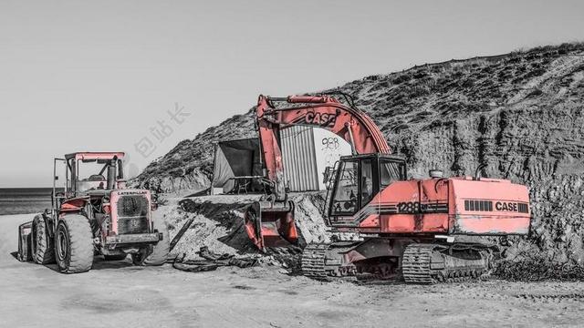 重机 推土机 挖掘机 施工现场 建设 机械 车辆