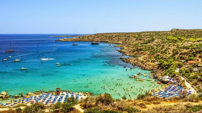 塞浦路斯 KONNOS海湾 湾 海滩 景观 地中海 自然 岛