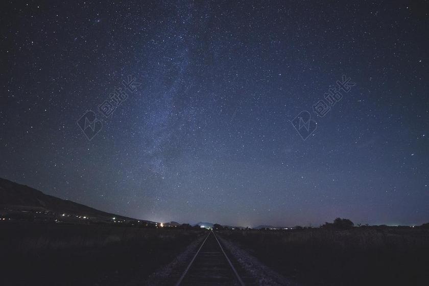 星星 天空 夜 空间 银河 灯 天文学 铁路 火车铁轨