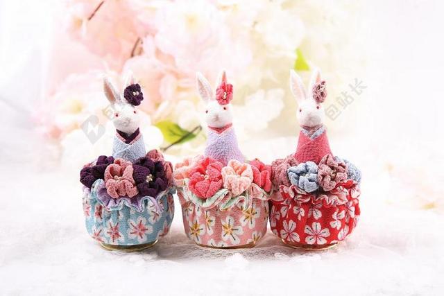 八音盒 兔子 粉红 樱花 和风 日本