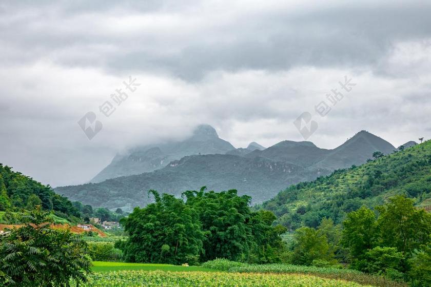 中国 贵州 关岭 木城丽水 木城丽水景区 山 云贵高原 阴天