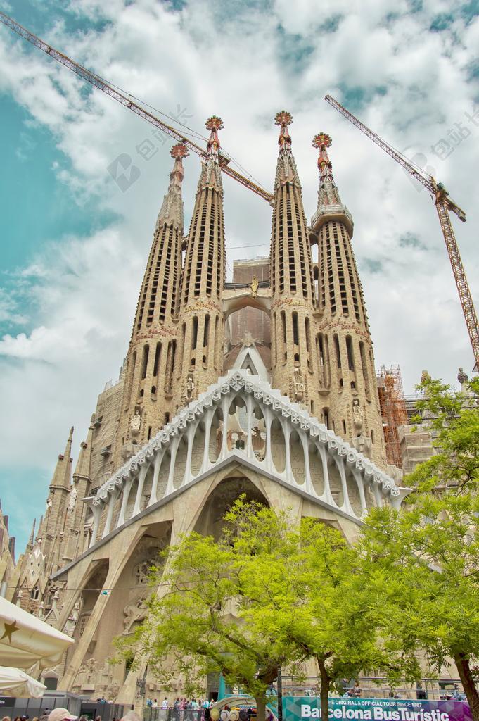 巴塞罗那 高迪 大教堂 西班牙巴塞罗那 旅游 旅行 欧洲 古代