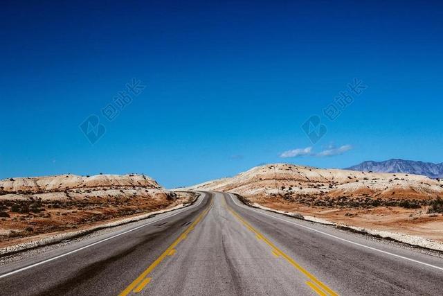 公路 路 路面 沙漠 自然 户外 蓝色 天空 阳光