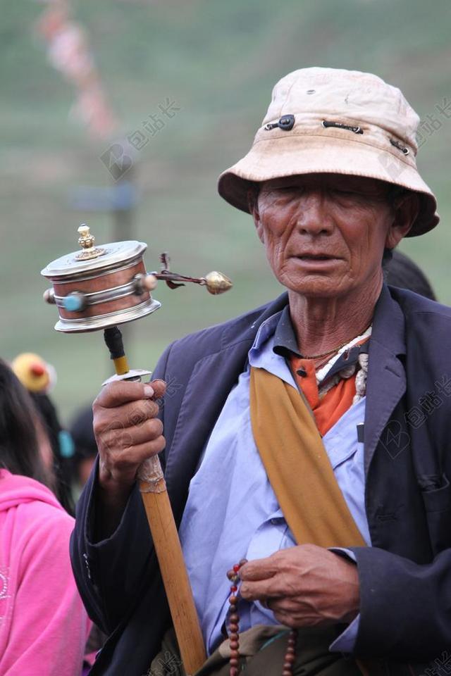 人物 轉經輪 西藏民族