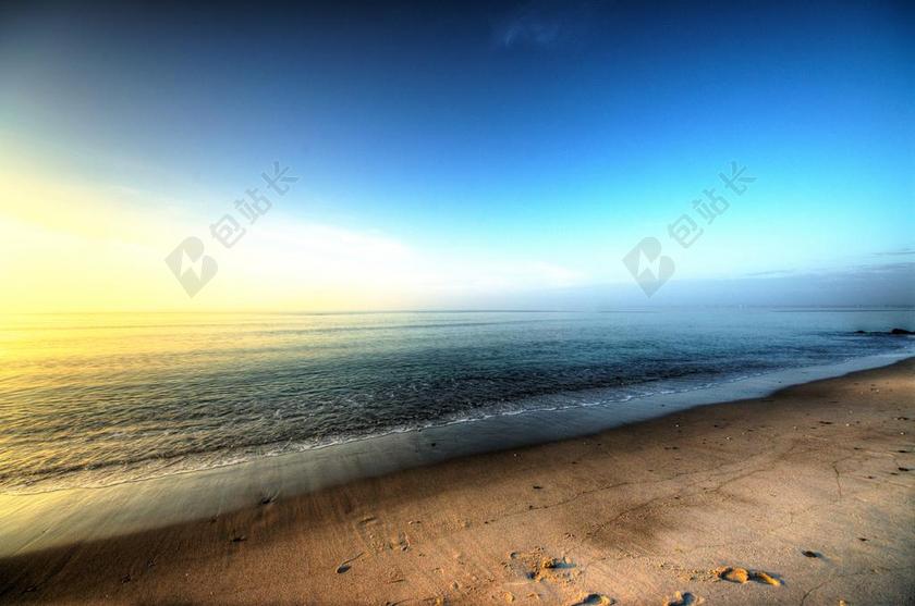 HDR 海滩 太阳 水 波罗的海 沙