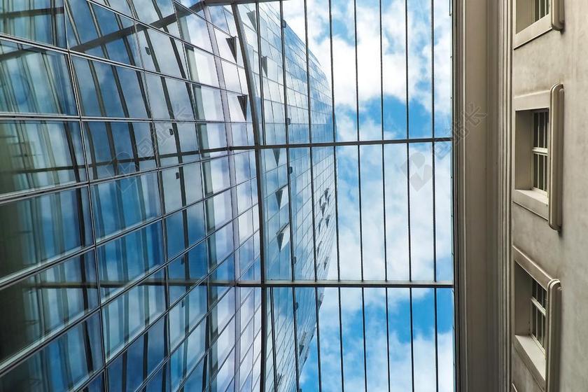 架构 摩天楼 玻璃幕墙 现代 正面 天空 建设 杜塞尔多夫