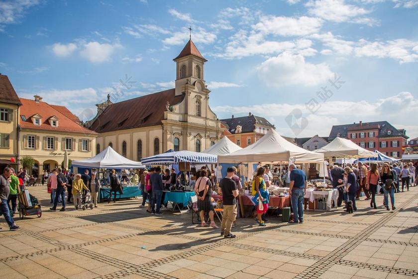 路德维希堡 德国 市场 古董英里