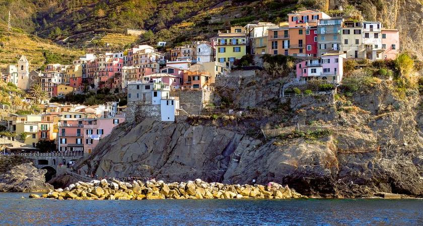 五渔村 里奥马焦雷 村 地中海 日落 海岸 海景 景观