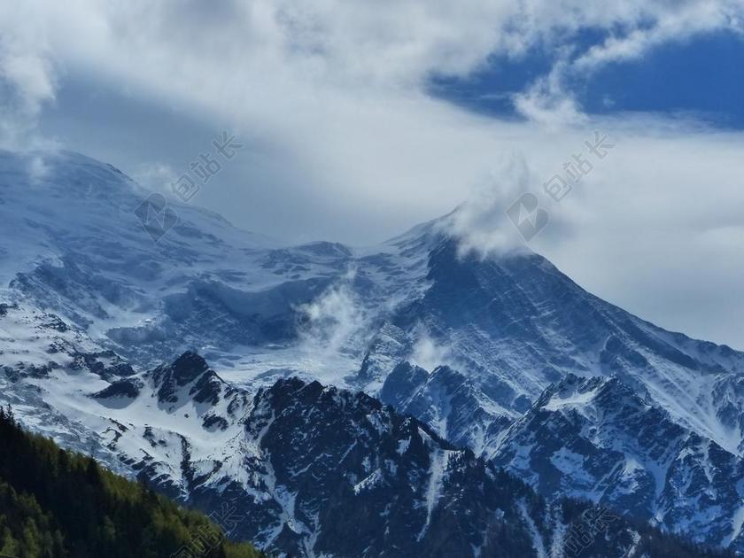 山 阿尔卑斯山 夏蒙尼 雪 高等阿尔卑斯 雪景