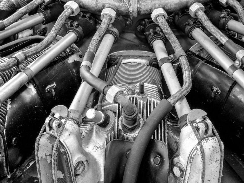 飞机 引擎 旧 老兵 运输 飞行 军事 细节