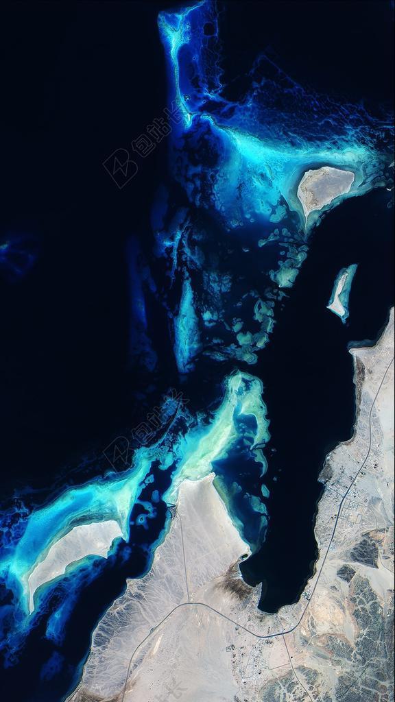 风景 海 卫星图