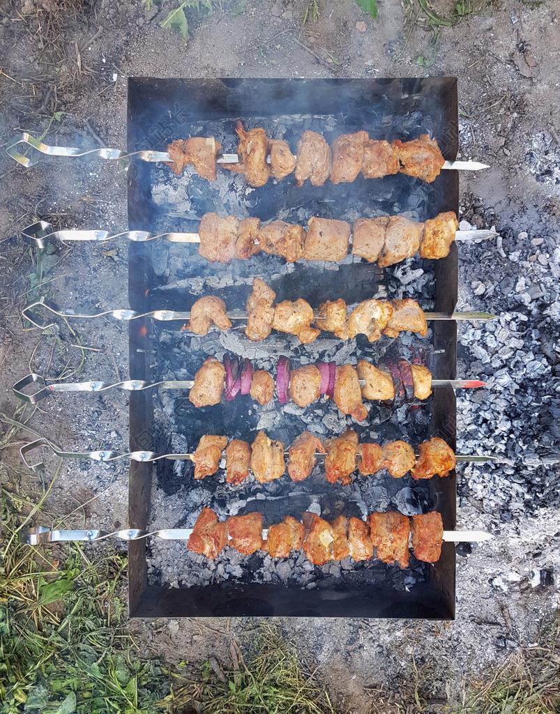 背景 烧烤 牛肉 牛排 鸡 KRUPNYJ 计划 煮熟 母牛