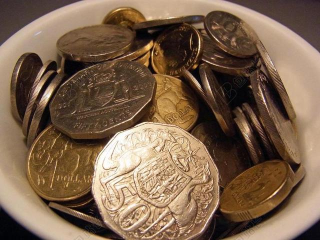 金融商务澳大利亚金币背景图片