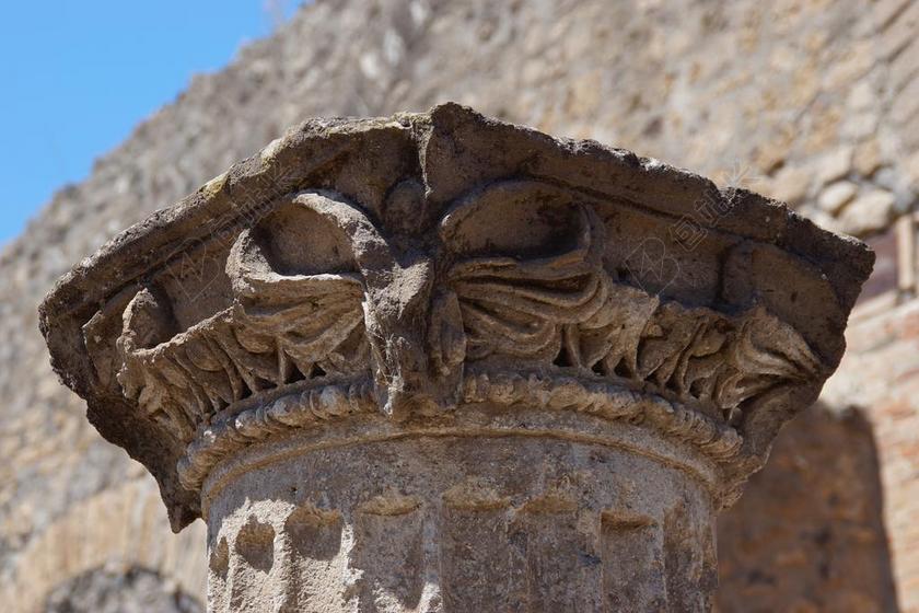 字幕 柱 古董 罗马人 考古 庞贝 废墟 古代遗迹