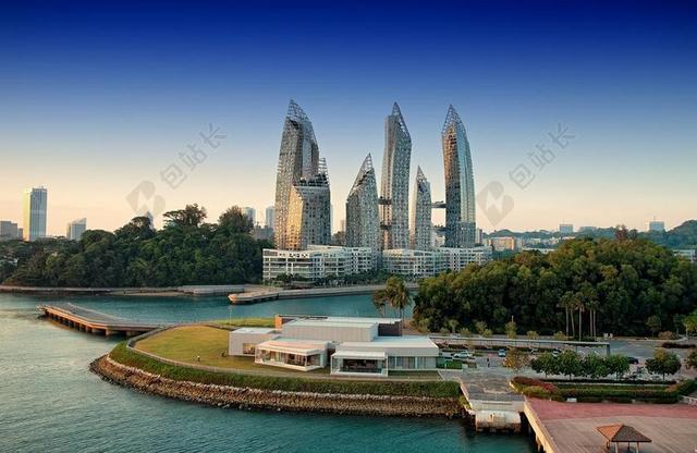 旅游清新新加坡天际线背景图片