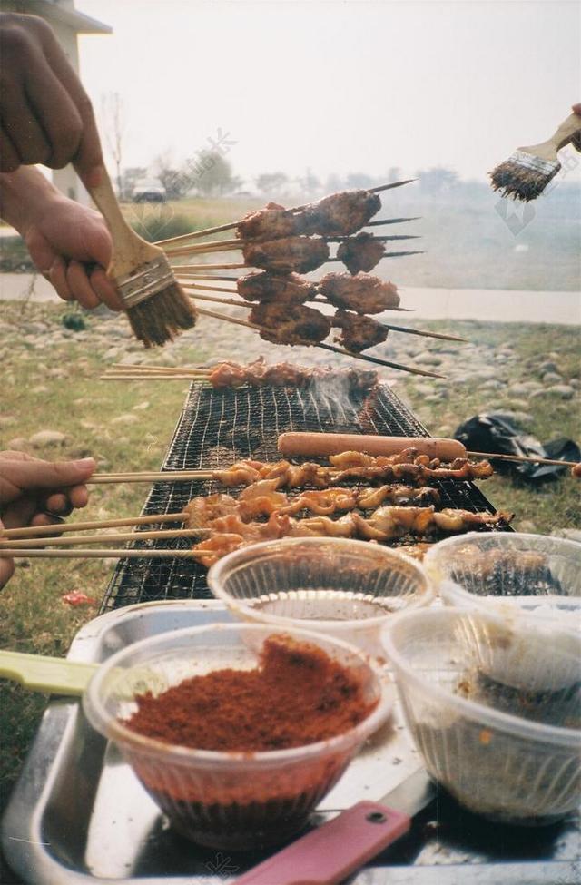 餐饮唯美烧烤背景图片