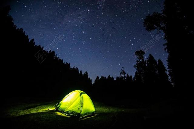 黑暗 夜 蓝色 天空 星星 银河 光 帐篷 露营 冒险