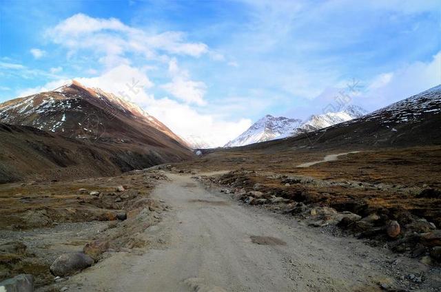 旅游清新喜马拉雅山山路背景图片