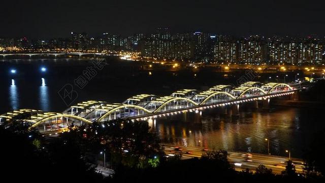 建筑清新汉江大桥背景图片