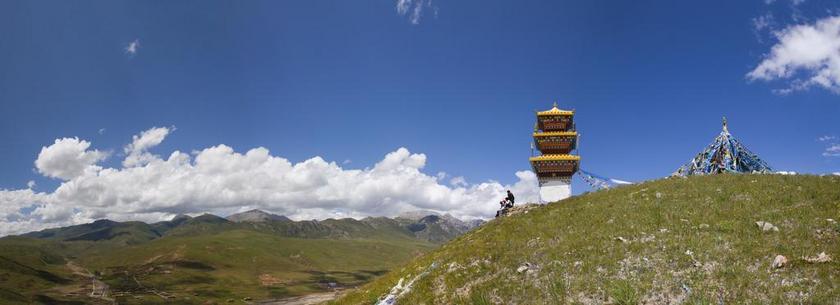 青海 寶塔 山 藍天 風景