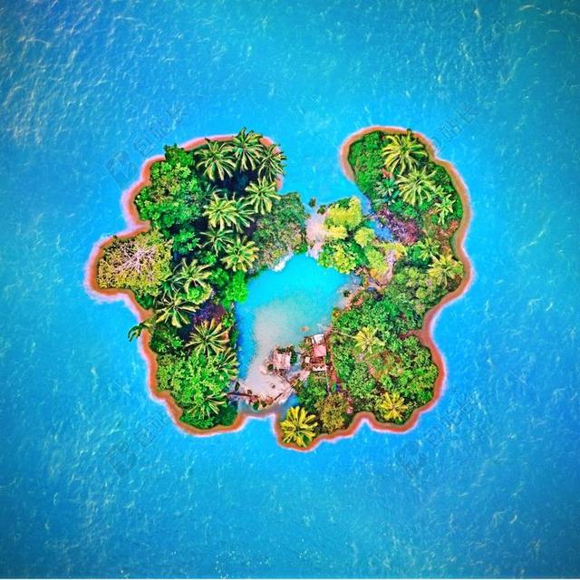 岛 海 假期 海滩 夏季 热 恢复 蓝色 蓝色的大海 绿色