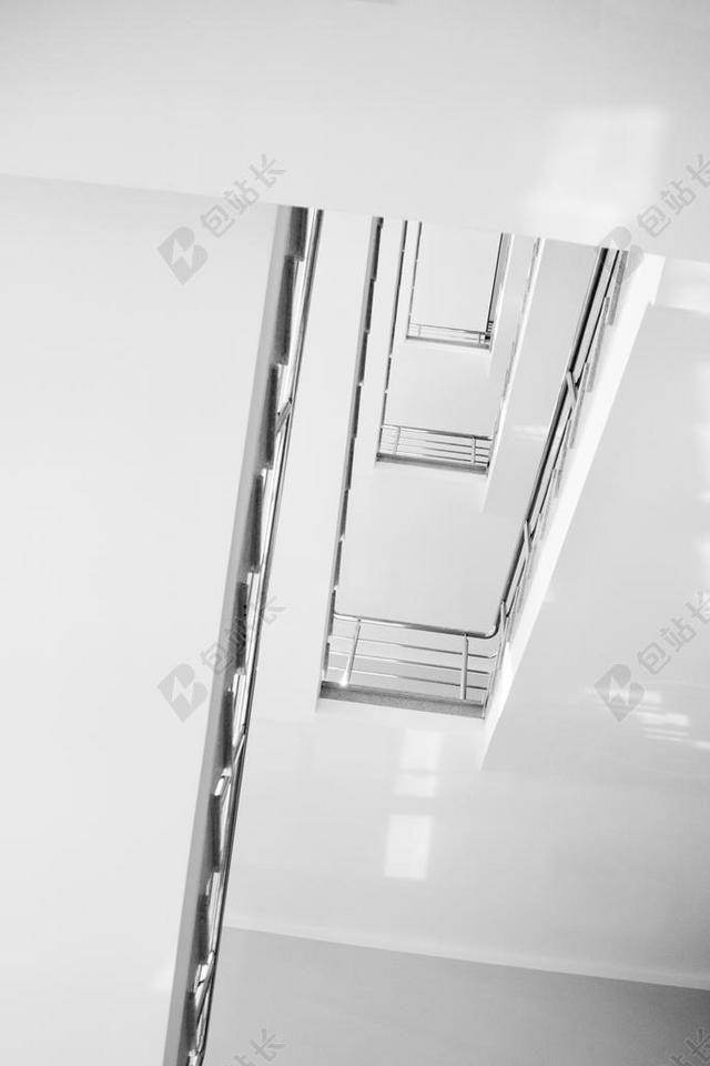 楼梯 梯子 极简主义 白 明确 大学 学校 走廊 内部