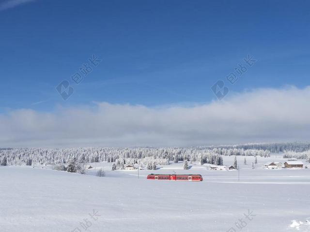 雪 景观 瑞士 汝拉 火车 冬天 性质 寒冬 冬季 雪景