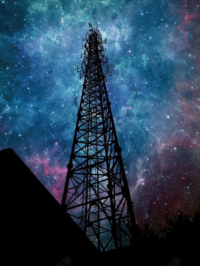 信号塔 银河 剪影 星空
