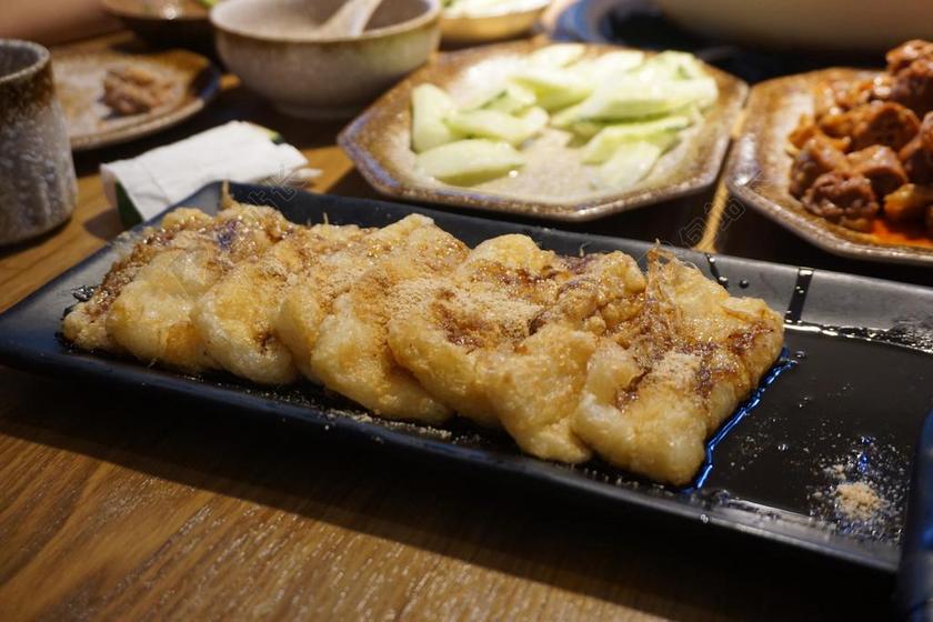 餐饮清新糍粑食物背景图片