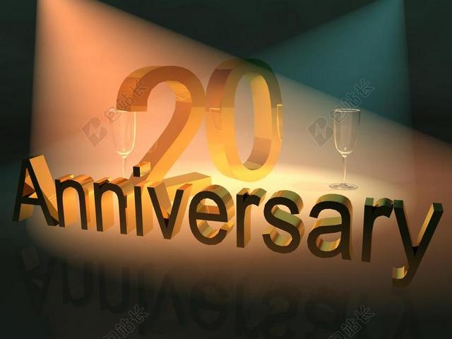 广告喜庆3D20周年背景图片