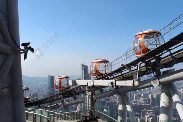 广州 塔 中国 城市 里程碑 亚洲 高 天际线 单轨