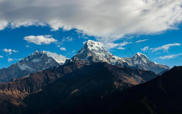旅游清新喜马拉雅山景观背景图片