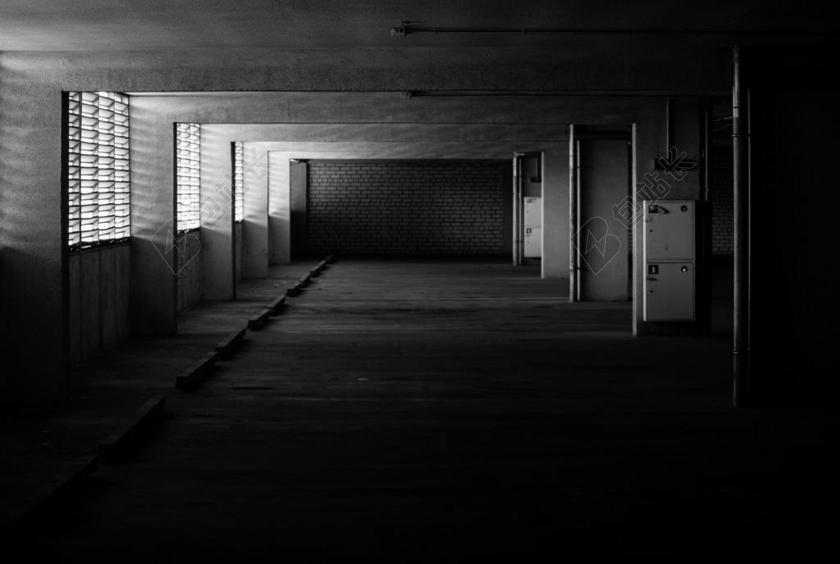 黑色和白色 没有一个人 该放弃的 房间 内 空白 停车 阴影